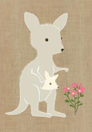 Mini Card - Kangaroo and Joey