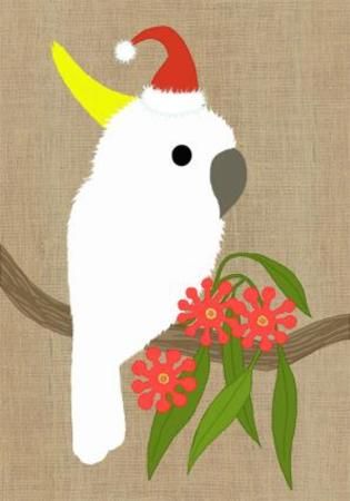 Cockatoo Christmas Card