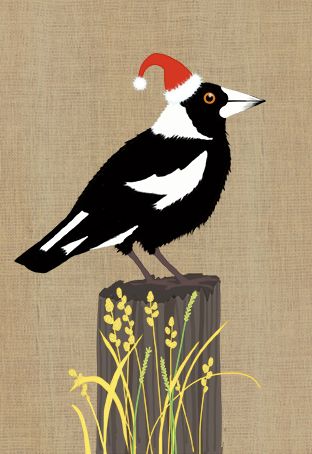Magpie Christmas Card