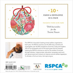 RSPCA Christmas Card Pack - Floral Bauble