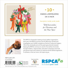 RSPCA Christmas Card Pack - Wreath Of Ribbons