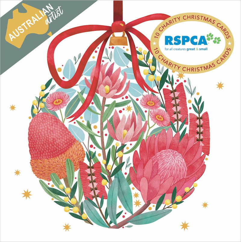 RSPCA Christmas Card Pack - Floral Bauble