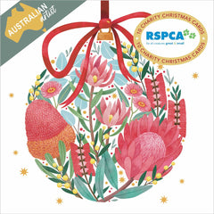 RSPCA Christmas Card Pack - Floral Bauble