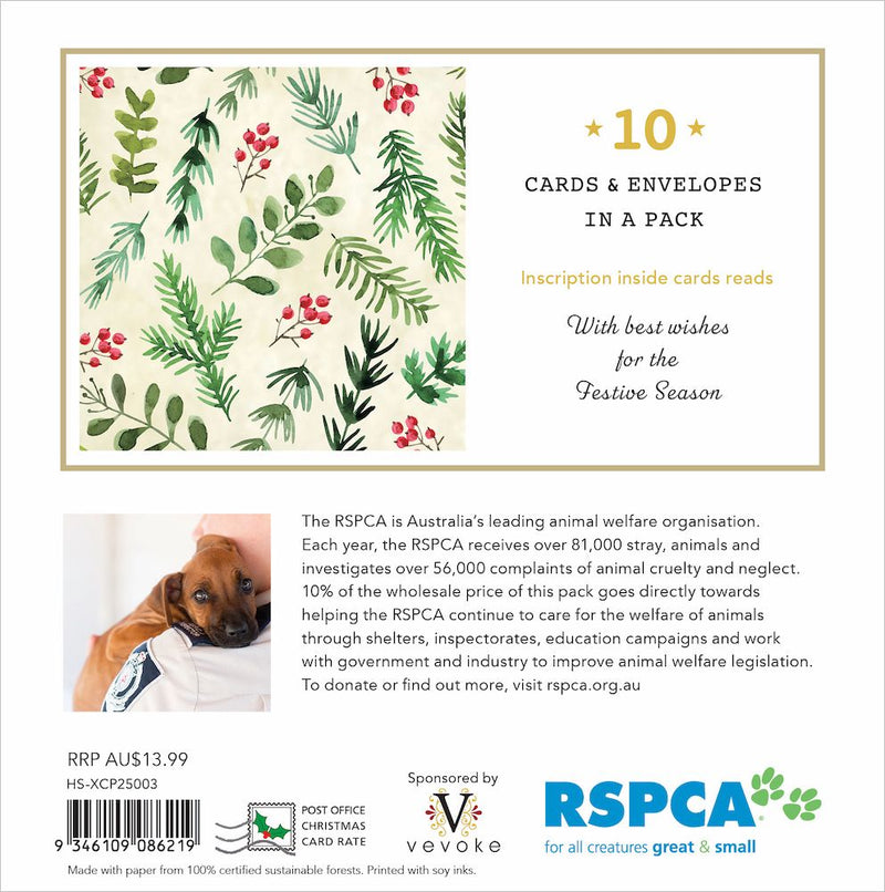 RSPCA Christmas Card Pack - Festive Pattern