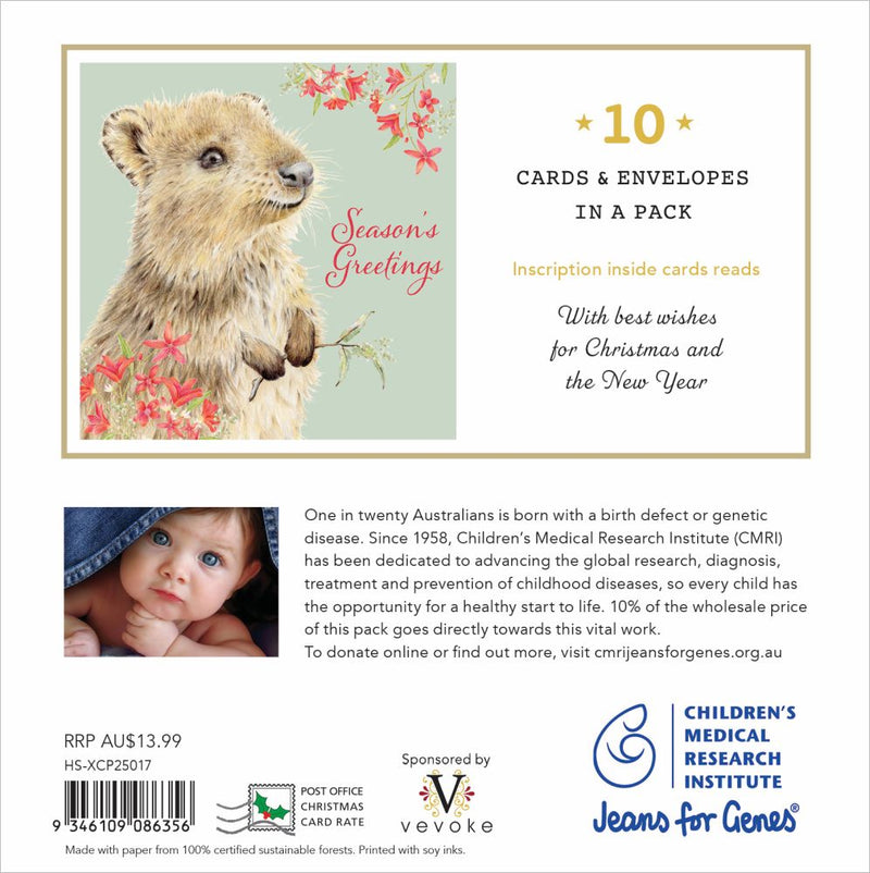 CMRI Christmas Card Pack - Quokka Greetings