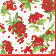 Lunch Napkins - Christmas Berry Red