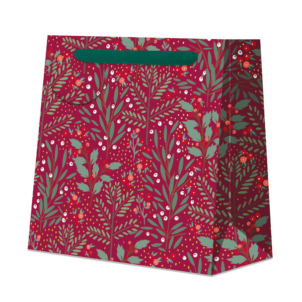 Gift Bag Medium - Ditsy Foliage Ruby