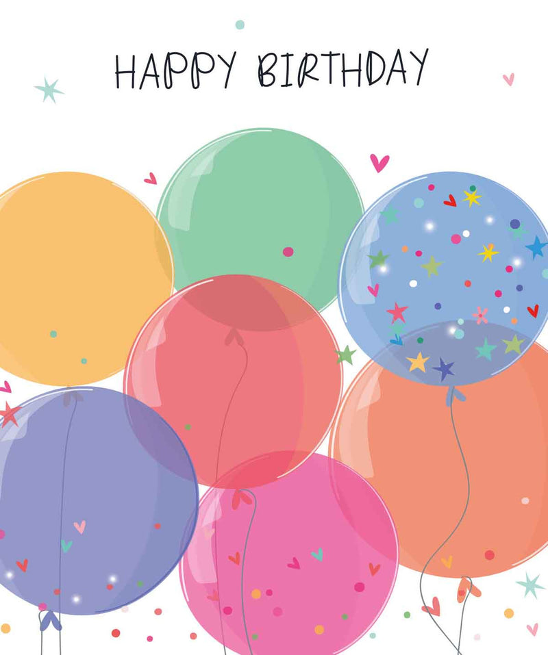 Happy Birthday - Coloured Balloons