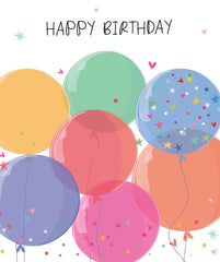 Happy Birthday - Coloured Balloons