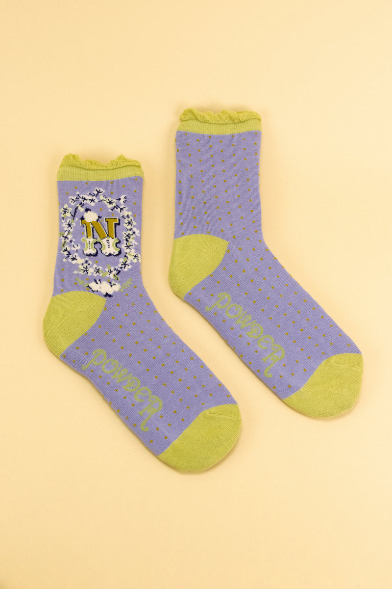 Ladies Initial Socks - N