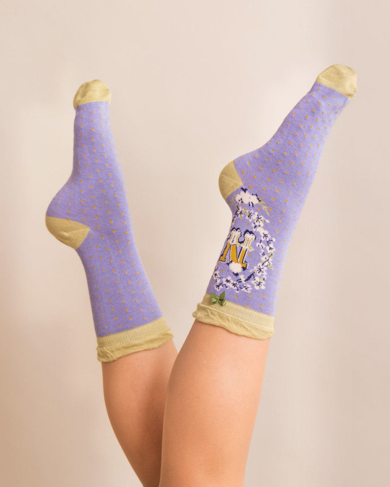 Ladies Initial Socks - N