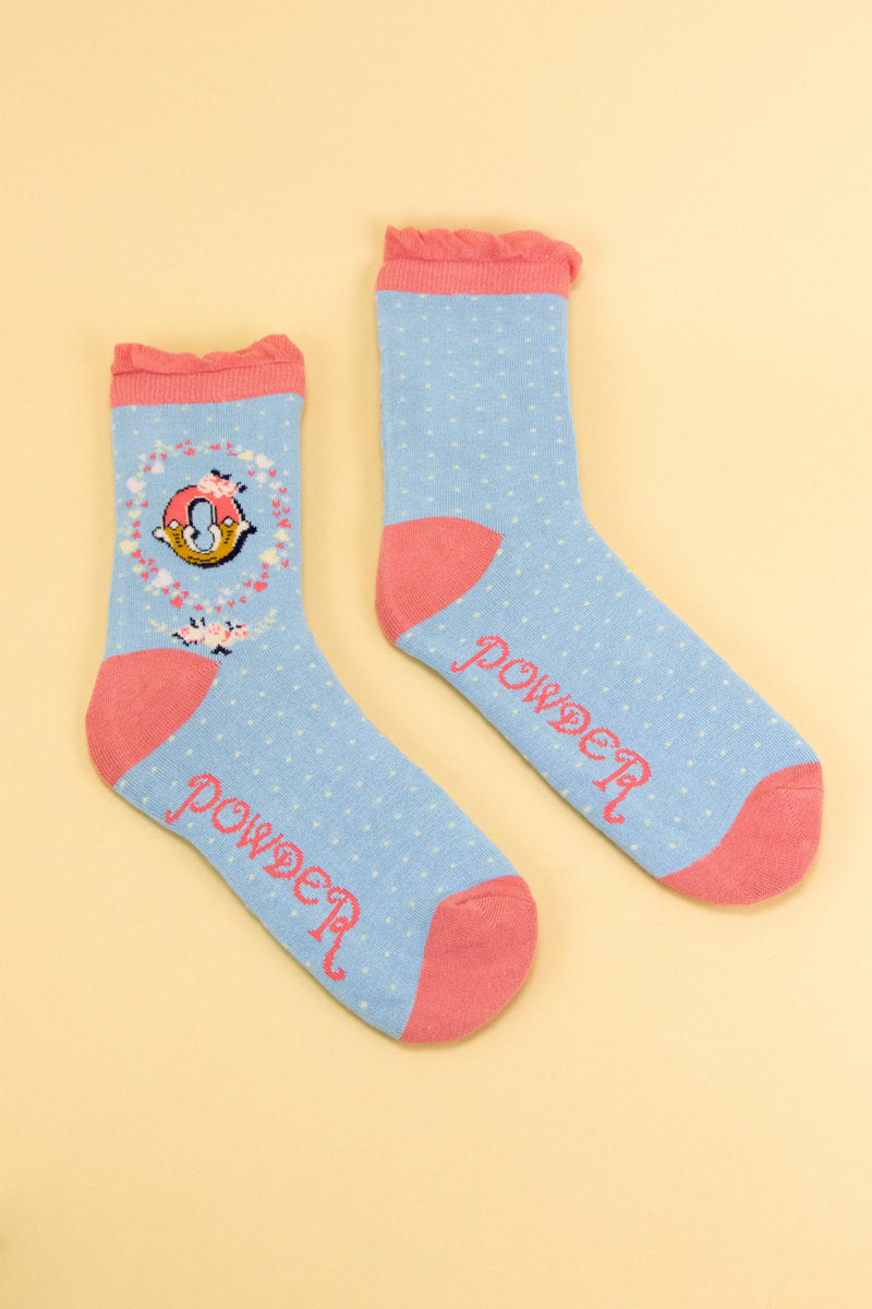 Ladies Initial Socks - O