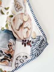 Whitney Spicer Linen Tea Towel - Smoked Oysters