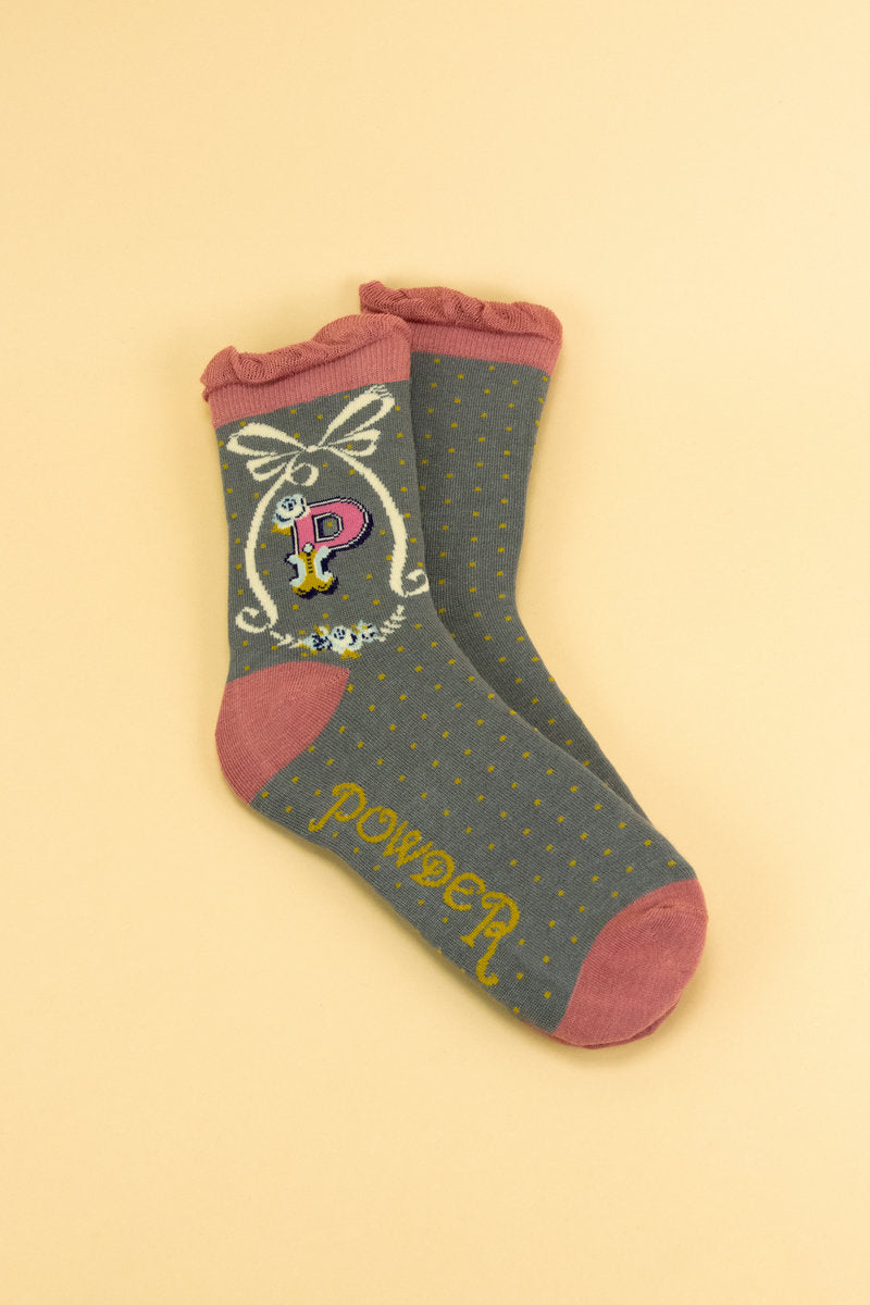 Ladies Initial Socks - P