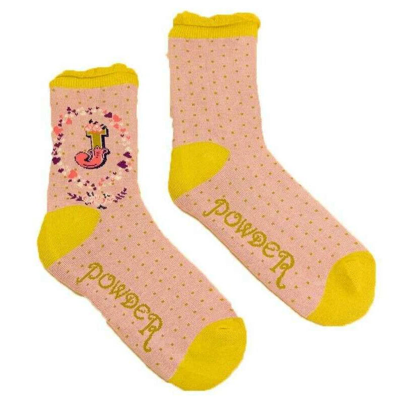 Ladies Initial Socks - J