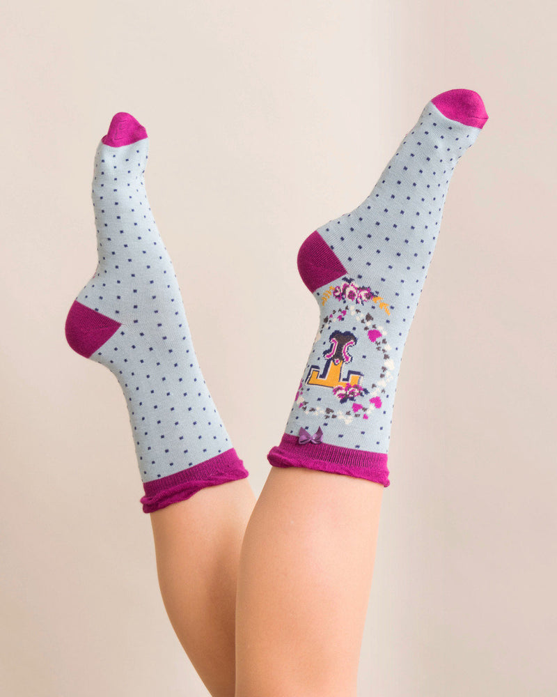 Ladies Initial Socks - T