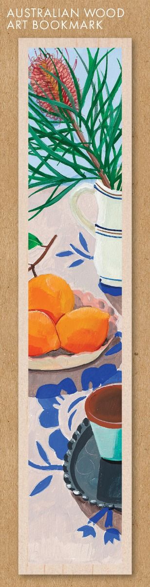 Australian Wood Bookmark - Banksia & Oranges