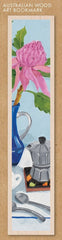 Australian Wood Bookmark - Pink Waratah