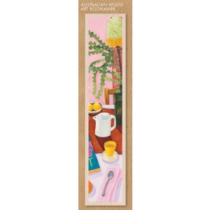 Australian Wood Bookmark - White Jug & Natives