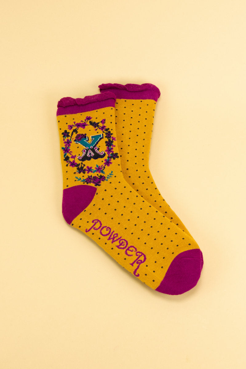 Ladies Initial Socks - X