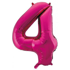 INFLATED 86cm Magenta Number Balloons