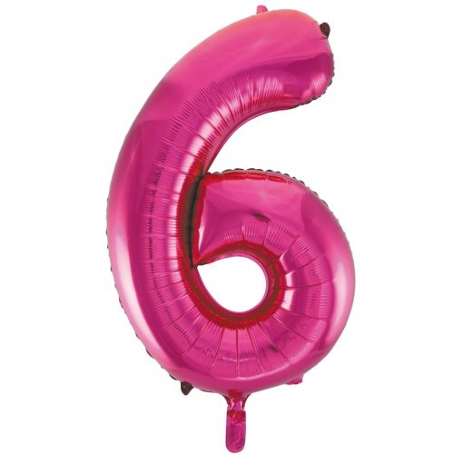 86cm Magenta Number Balloons