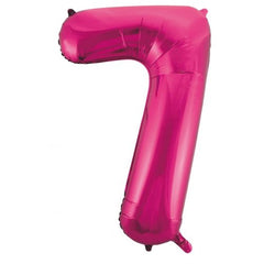 INFLATED 86cm Magenta Number Balloons