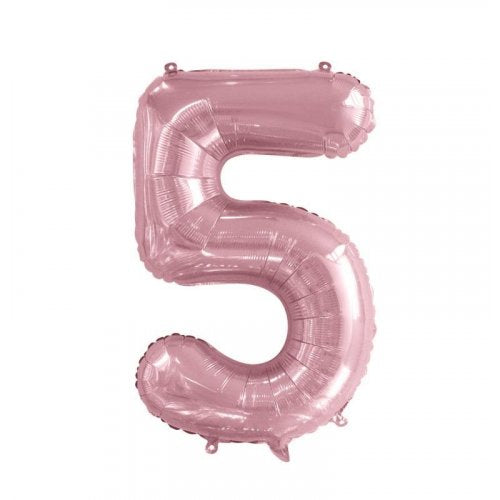 INFLATED 86cm Light Pink Number Balloons
