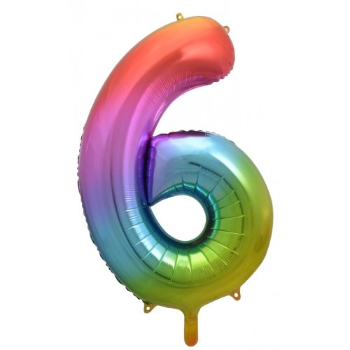 86cm Rainbow Number Balloons