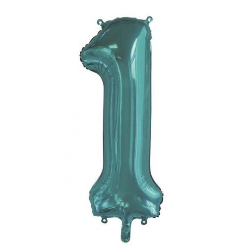 86cm Teal Number Balloons