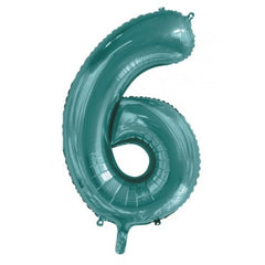 INFLATED 86cm Teal Number Balloons