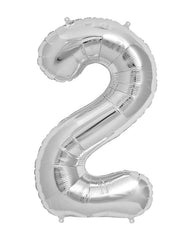 86cm Silver Number Balloons