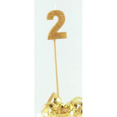 Gold Glitter Numbered Long Stick Candle