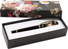 Midnight Floral Roller Ball Pen with Gift Box