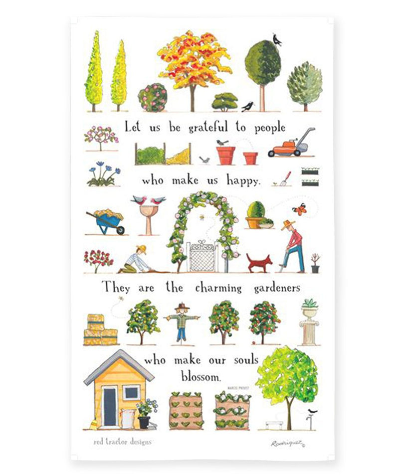 Red Tractor Designs - A Day In The Garden Tea Towel