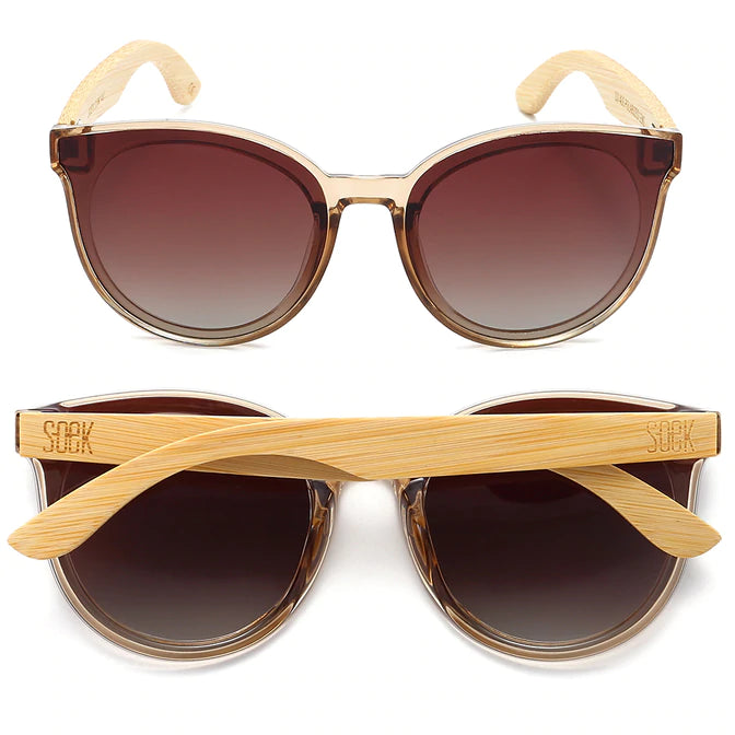 Bella Champagne Wooden Polarised Sunglasses