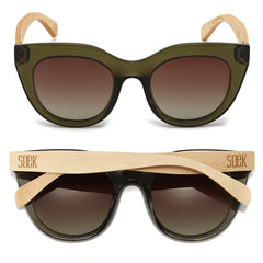 Milla Khaki Wooden Polarised Sunglasses