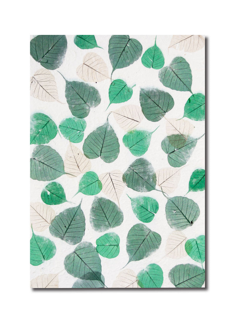 Hand-Made Wrapping Paper Coloured Leaves