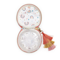 Vegan Leather Travel Pill Case with Tassel - 
