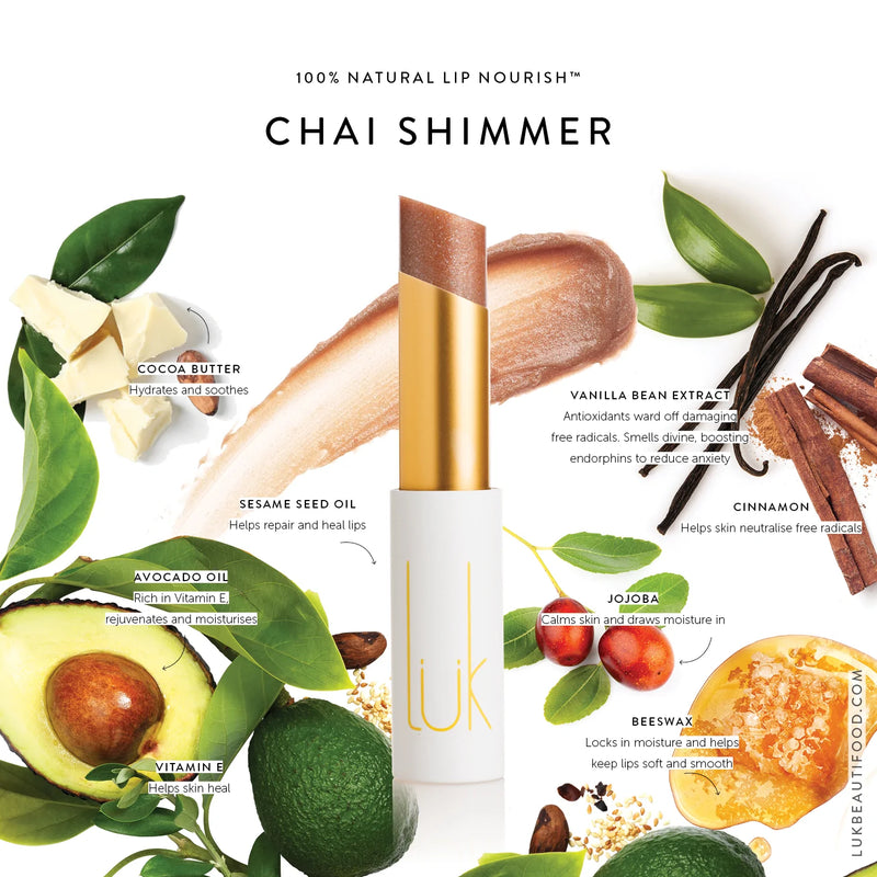 Luk Beautifood Lip Nourish – Chai Shimmer Natural Lipstick