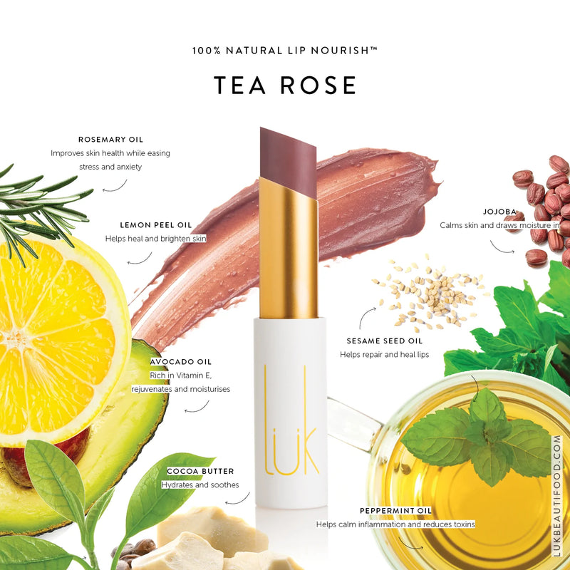 Luk Beautifood Lip Nourish – Tea Rose Natural Lipstick