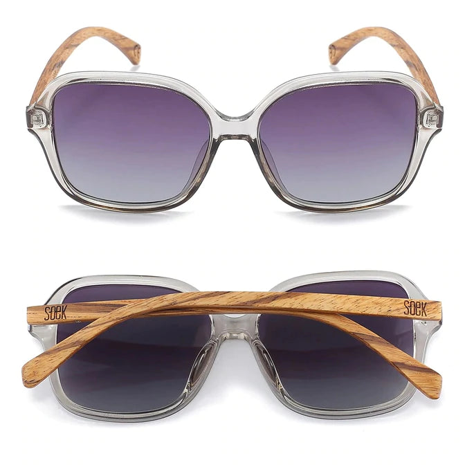 Scarlett Grey Mist Wooden Polarised Sunglasses