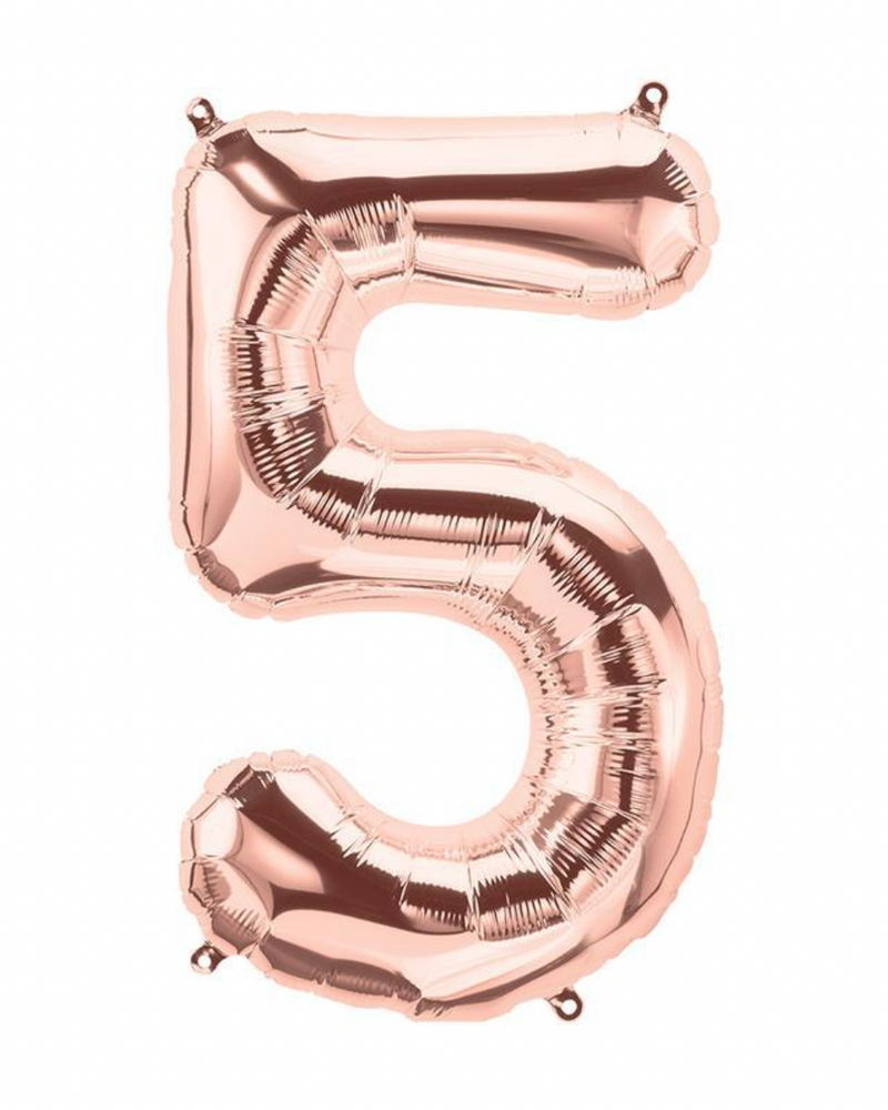 INFLATED 86cm Rose Gold Number Balloons