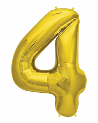 INFLATED 86cm Gold Number Balloons