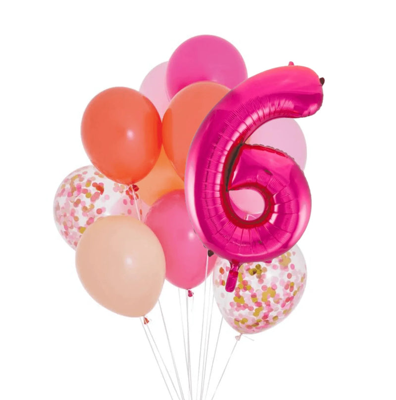 INFLATED Balloon Bunch Pink Shimmer + Pink Number Foil