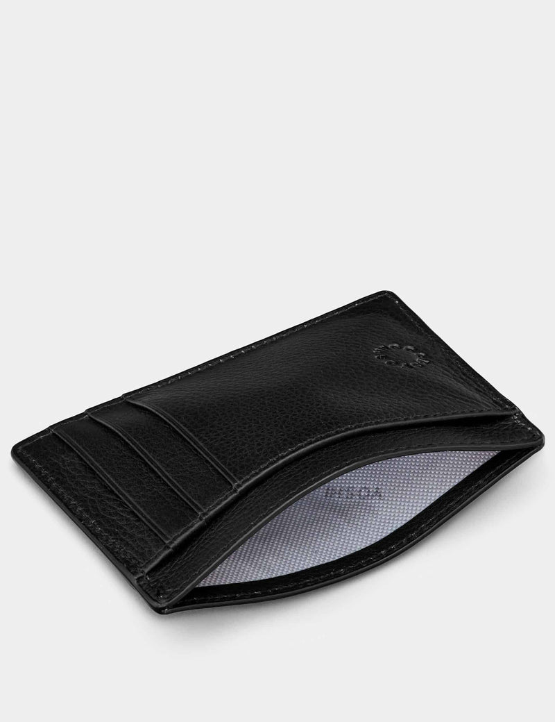 Leather Card Holder with ID Window – Black