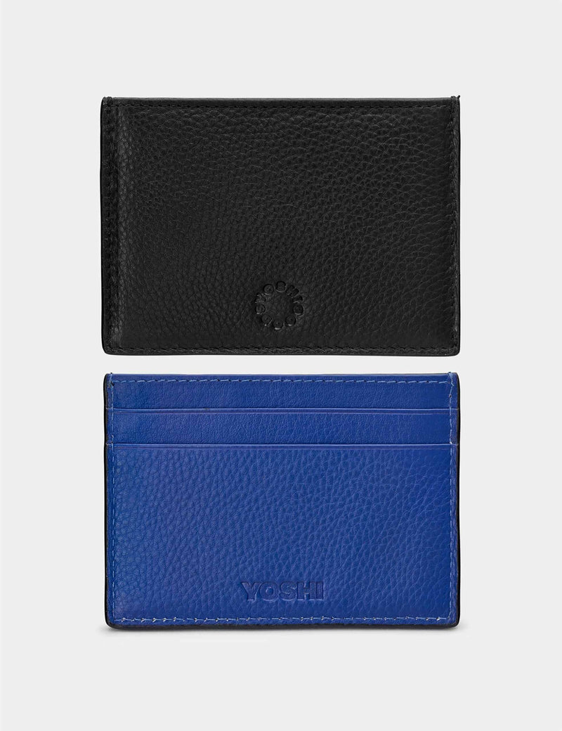 Slim Leather Card Holder – Blue