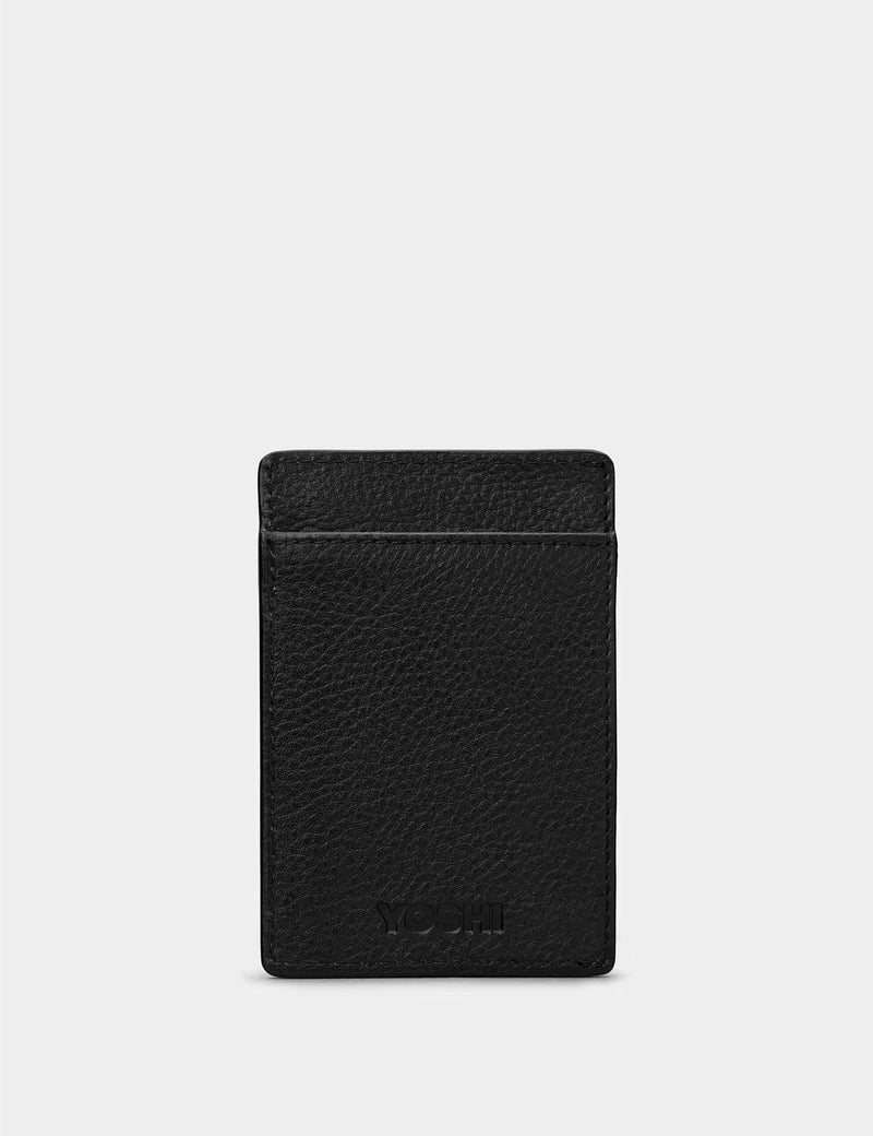 Compact Leather Card Holder – Black