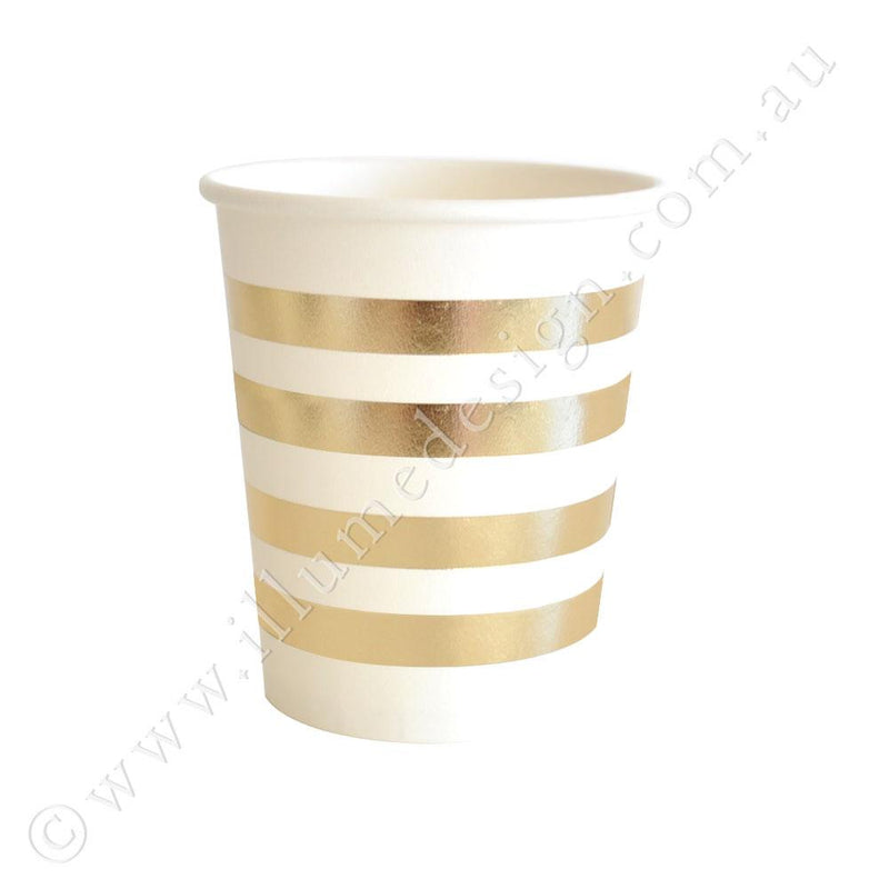 Gold Stripes Cups (300ml)