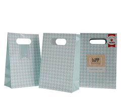 Party bags & seals - Duck Egg Blue Houndstooth